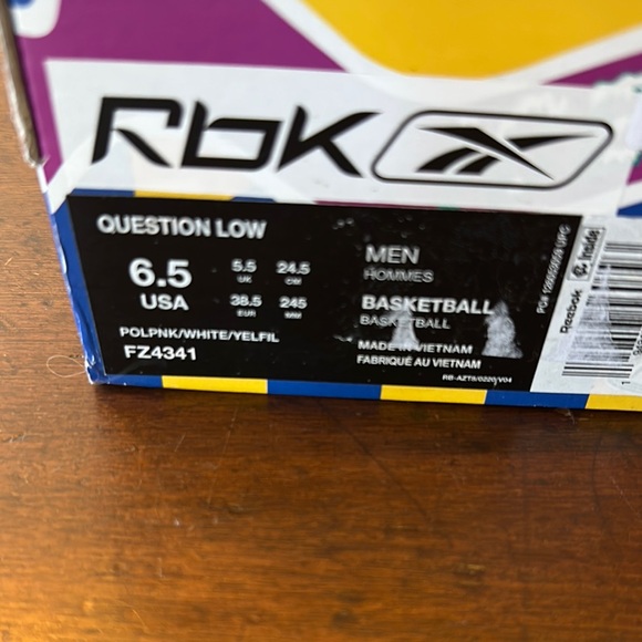 Reebok NWB Pharyl Williams BBC Ice Cream‎ X Question Low SZ 6.5Mens sneakers - Picture 7 of 8